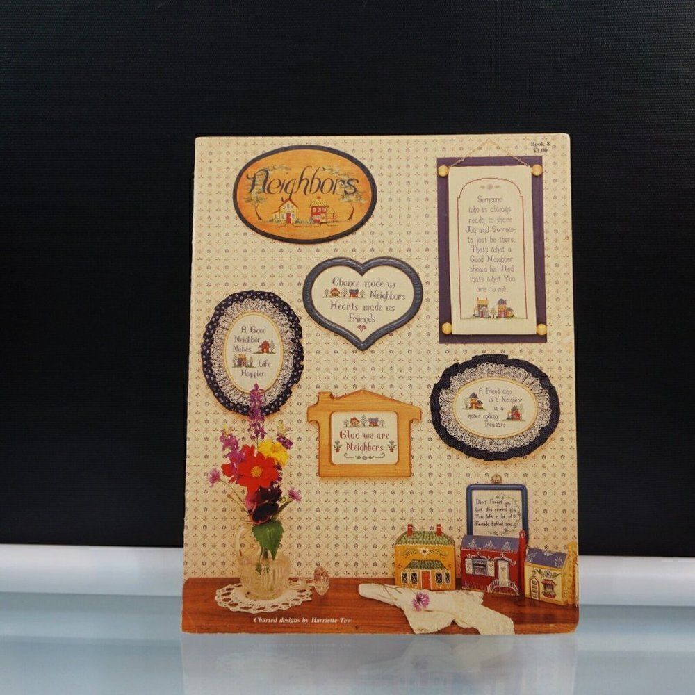 Neighbors By Harriette Tew Counted Cross Stitch Patterns Vintage 1985 Leaflet